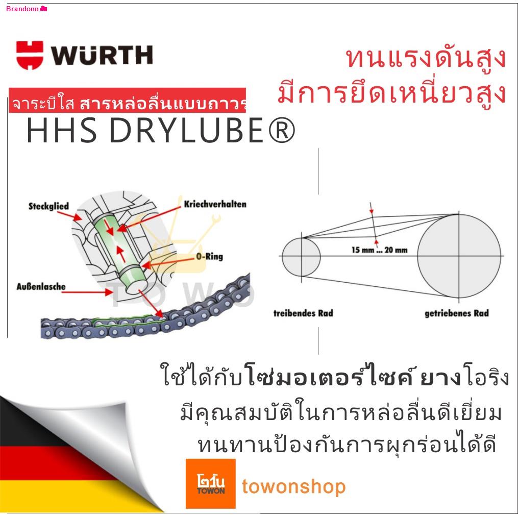 จัดส่งทันทีWURTH สเปรย์ฉีดโซ่ บิ๊กไบค์ สเปรย์จารบี หล่อลื่นโซ่ HHS