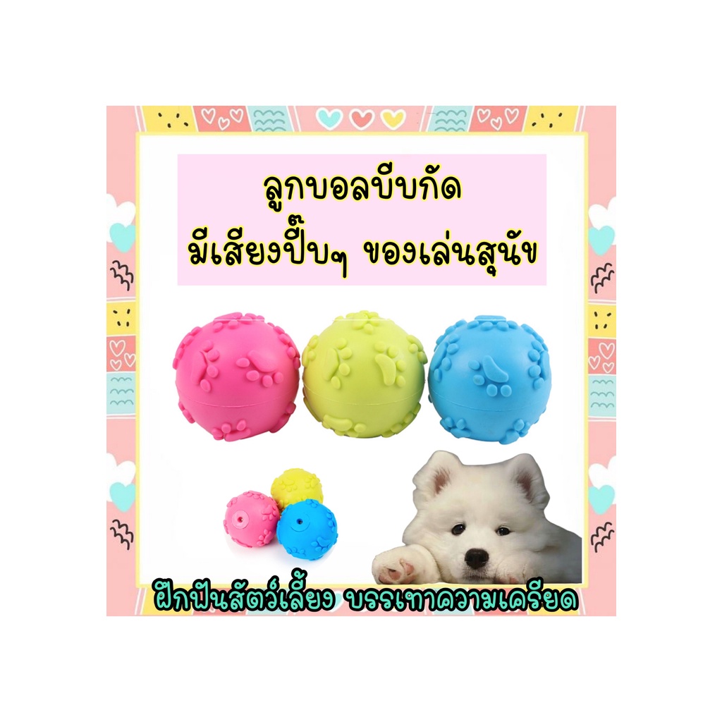 bn-295-ลูกบอลบีบกัด-ลูกบอลของเล่นสุนัข-ลูกบอลฝึก-มีเสียงปี๊บๆ-ของเล่นหมา-ของเล่นสัตว์เลี้ยง