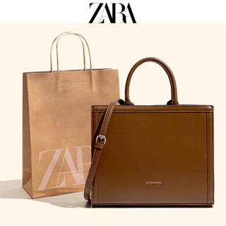 Zara ใหม่ กระเป๋าสะพายไหล่ กระเป๋าถือ ทรงโท้ท ขนาดใหญ่ เรียบง่าย แฟชั่นยอดนิยม สําหรับสตรี 2022