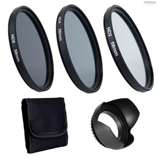 Professional Camera Lens Filters Kit Lens Hood For  Camera Dslr Photography Accessories 58mm