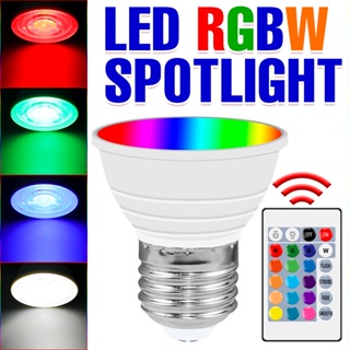 ไฟสปอตไลท์ E14 RGB AC 85-265V ไฟนีออน พร้อมรีโมต 24 คีย์ โคมไฟบรรยากาศ สีโทนอุ่น เย็นสบาย ตกแต่งบ้าน วันหยุด