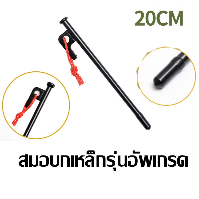 ภาพสินค้าLiDi สมอบก สมอบกเหล็กหล่อ สมอบกเหล็ก แค้มป์ปิ้ง สมอบกเต็นท์ tent pegs การตั้งแคมป์ สมอกางเต็นท์ ความยาว 20cm 30cm 40cm จากร้าน lidicamping บน Shopee ภาพที่ 1