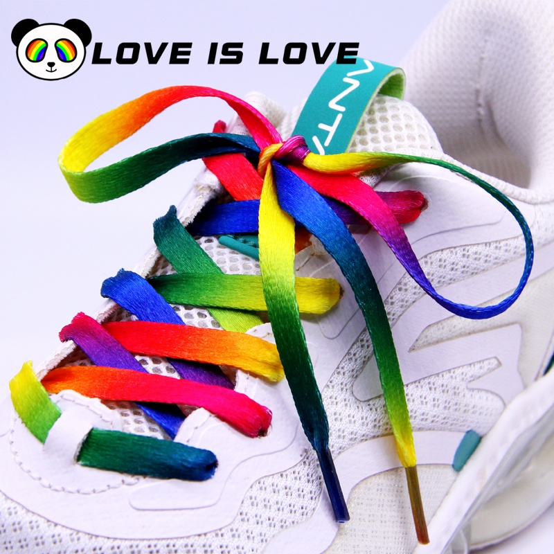 ภาพสินค้าLGBTQ เชือกผูกรองเท้าผ้าใบ ทรงโค้ง สีรุ้ง หกสี สําหรับผู้ชาย และผู้หญิง เกย์ จากร้าน loveislove.th บน Shopee ภาพที่ 4