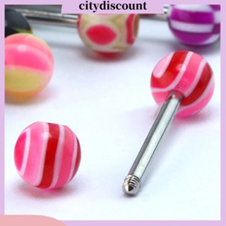 &lt;citydiscount&gt; จิวเจาะร่างกาย ลิ้น บาร์เบล หลากสี 10 ชิ้น