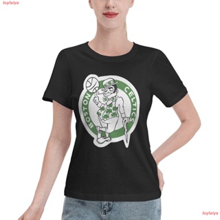 loylaiya เอ็นบีเอ Boston Celtics บอสตัน เซลติกส์ T Shirt Women เสื้อผ้าผู้ญิง Tshirt เสื้อผ้าผู้ญิง เสื้อคอกลม บาสเกตบอล