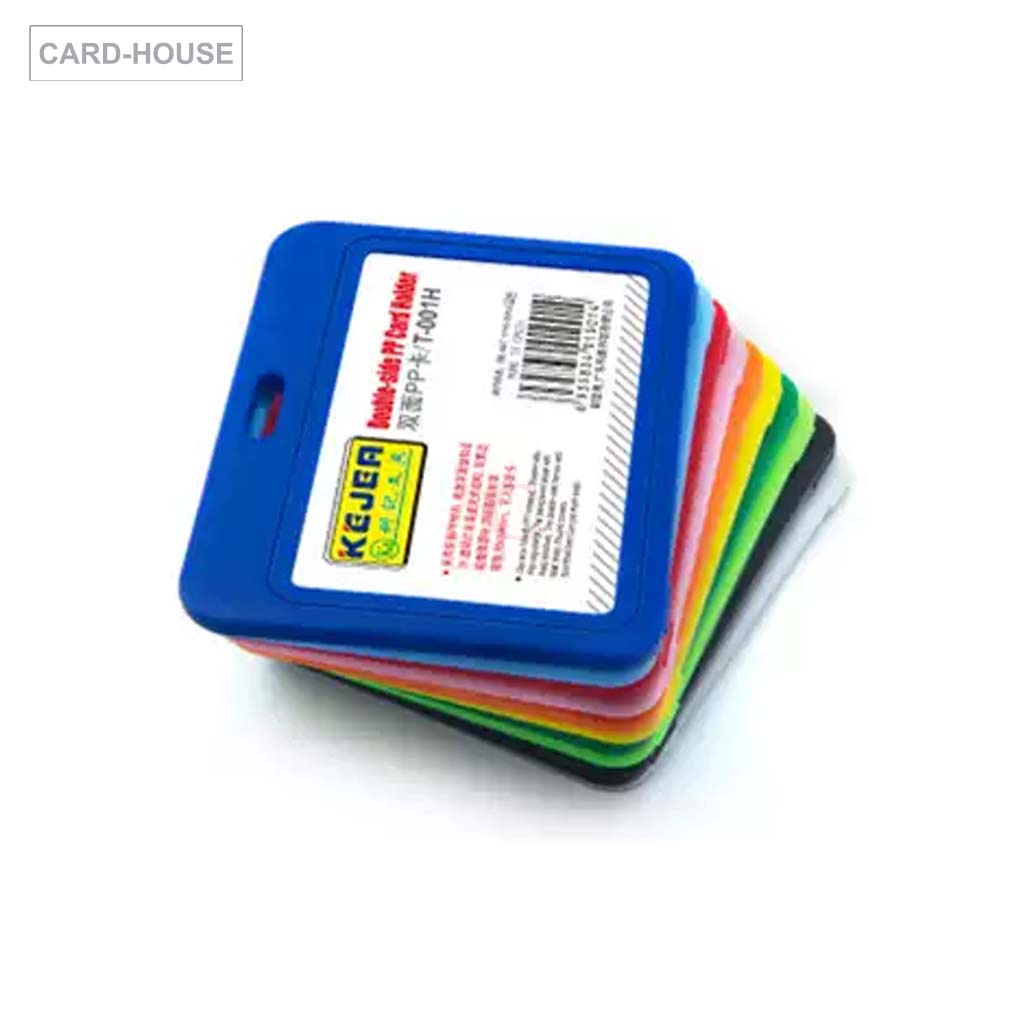กรอบใส่บัตร-ที่ใส่บัตร-ป้ายชื่อ-ใส่บัตรพนักงาน-แนวนอน-10-สี-double-side-pp-card-holder-t-001h-บรรจุ-1-ชิ้น