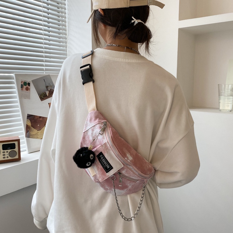 taidu-กระเป๋าแมสเซนเจอร์-มัดย้อมแบบเรียบง่ายสไตล์เกาหลี-อินเทรนดี้-กระเป๋าผ้าแคนวาส-กระเป๋าสะพายข้างเครื่องมือช่างนักเรียน