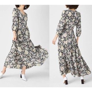 C&amp;A Maxi V-Neck Floral Fit And Flare Dresss