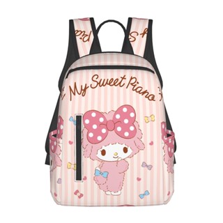 กระเป๋าเป้สะพายหลัง กระเป๋านักเรียน น้ําหนักเบา จุของได้เยอะ ลาย Sanrio My Sweet Piano สําหรับเด็ก
