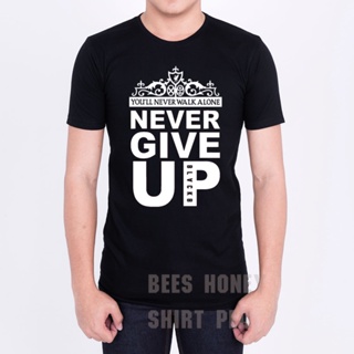 เสื้อลิเวอร์พูล Never Give Up Liverpool (N3) (ผ้าดี cotton100, สกรีนแบบเฟล็ก PU) แขนสั้นT-shirtTEE