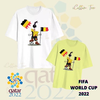 Adult Tops T-Shirt FIFA World Cup Qatar T-Shirt World Cup 2022 T-Shirt Belgium Flag T-Shirt Belgium T-Shirt Mens World