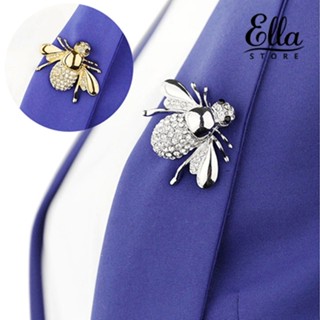 Ellastore123 เข็มกลัดคริสตัล พลอยเทียม รูปผึ้งน่ารัก สีเงิน สีทอง ของขวัญ สําหรับผู้หญิง