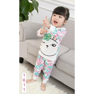 L-PJG-1611-GM ชุดนอนเด็กหญิง แนวเกาหลี สีขาวกระต่าย 🚒 พร้อมส่ง ด่วนๆ จาก กทม 🚒
