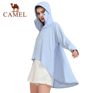 Camel เสื้อแจ็กเก็ต ป้องกันแสงแดด ความยาวปานกลาง ป้องกันรังสียูวี กันน้ํา สําหรับผู้หญิง