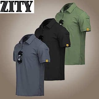 สินค้า ZITY เสื้อโปโลผู้ชาย Mens Casual 100% โพลีเอสเตอร์เสื้อโปโลผู้ชายปริมาณสูง Turn Down Collar เสื้อโปโล Plus Size