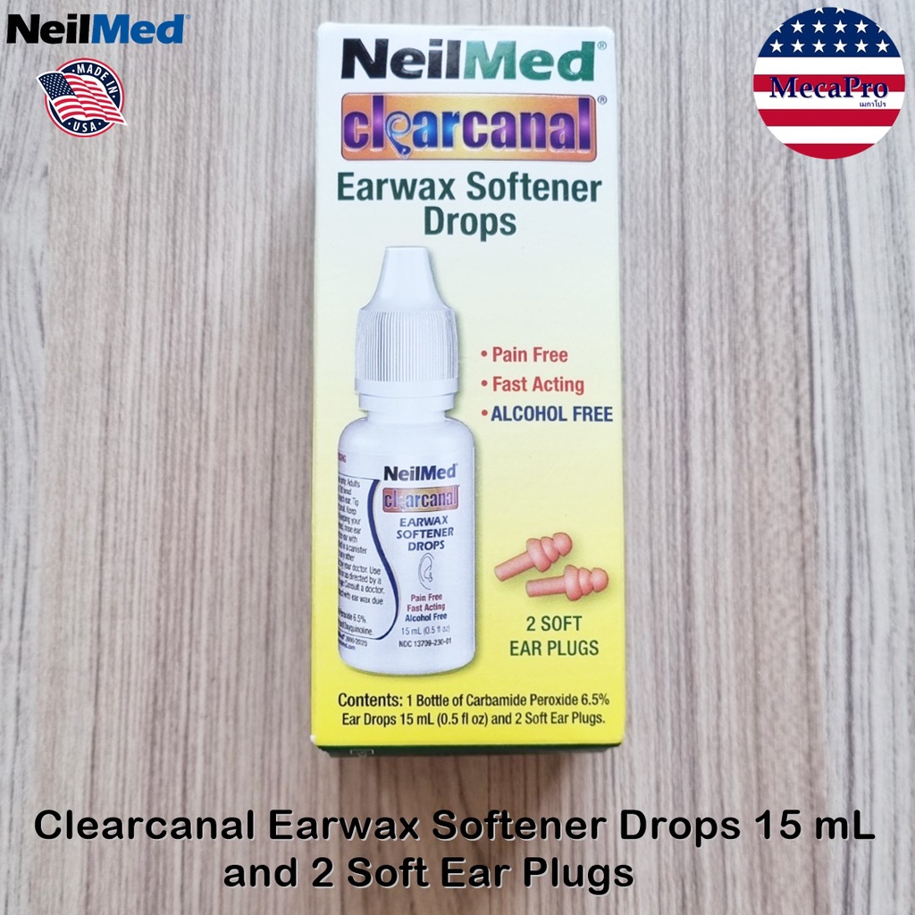 NeilMed® Clearcanal Earwax Softener Drops 15 mL, 2 Soft Ear Plugs ...