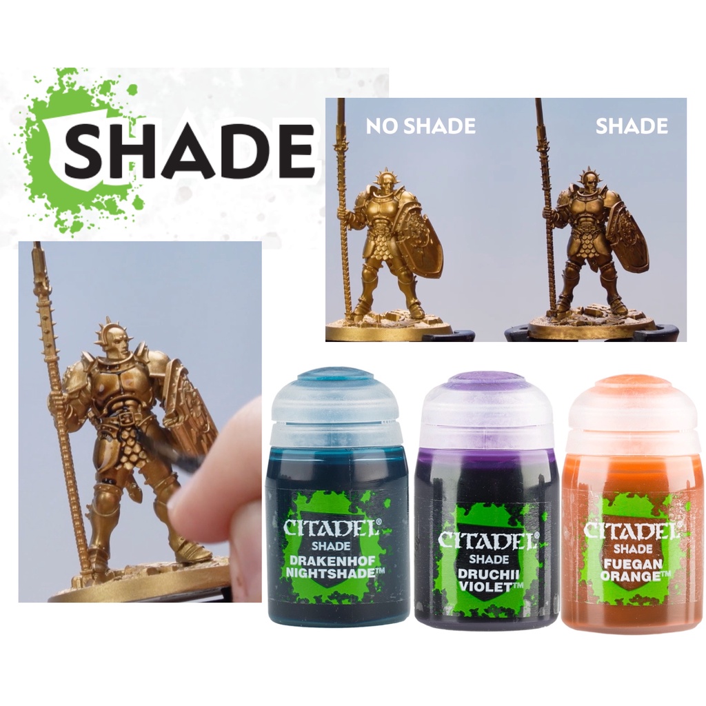 CITADEL COLOUR: SHADE สีอะคริลิคสูตรน้ำ กลุ่มสี เฉด ตัดเส้น ทำเฉดดิ้ง ...