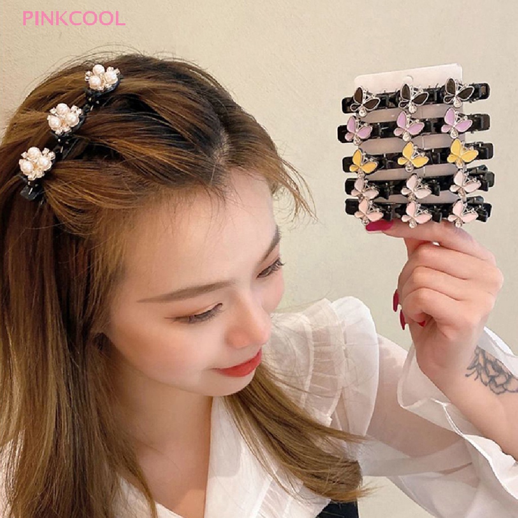 pinkcool-กิ๊บติดผม-ด้านข้างเรียบ-สีชมพู-สําหรับผู้หญิง-ขายดี