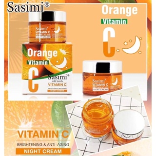 SASIMI Vitamin C ซาซิมิ ไนท์ครีม ครีมทาหน้า + เซรั่มวิตามินซี บำรุงผิวหน้า + เซรั่มสำหรับบำรุงผิวรอบดวงตา No.S-12124