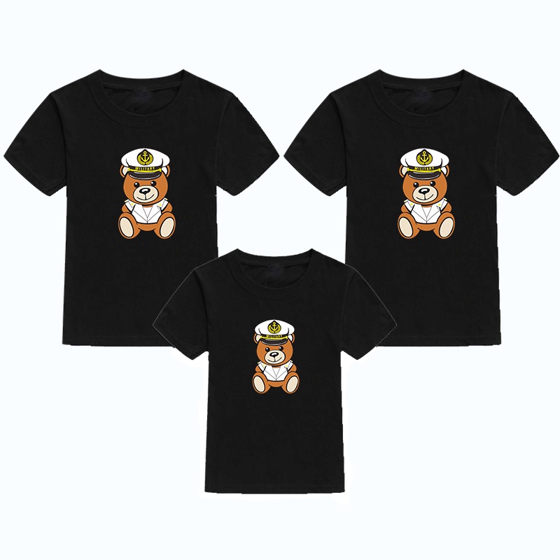 navy-soldiers-teddy-bear-print-t-shirt-parent-child-pack-ของขวัญที่ดีที่สุดสำหรับลูกของคุณ