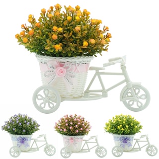 【AG】Artificial Flower Rattan Basket Tricycle Desktop Store Showcase Party Home Decor