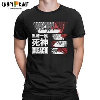 Adult Clothes Bleach Kisuke with Vertical Kanji T-Shirt  mens 100 % cotton round neck short -sleeved T-shirt เสื้อยืด