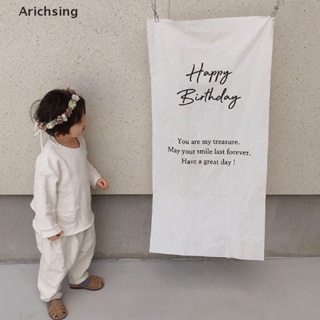 &lt;Arichsing&gt; พรมแขวน ลายตัวอักษร Happy Birthday เรียบง่าย สําหรับตกแต่งห้องเด็ก พร็อพถ่ายรูป ปาร์ตี้วันเกิด