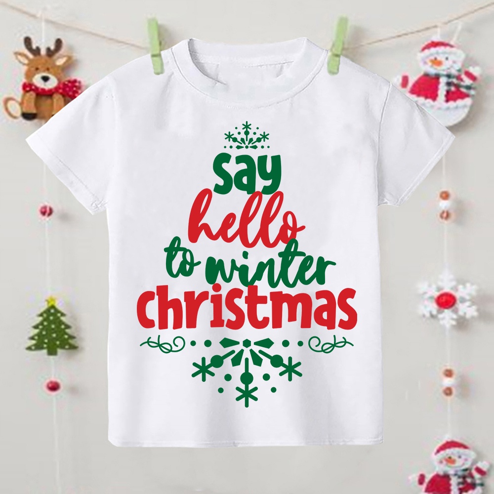 เสื้อยืดพิมพ์ลายคำขวัญวันคริสต์มาส-ของขวัญคริสต์มาสที่ดีที่สุดสำหรับพี่น้อง-เด็ก-คู่ค้า