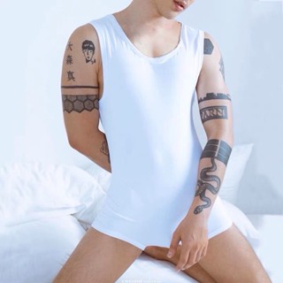 men bodysuit บอดี้สูทผู้ชาย ชุดติดผู้ชาย ชุดผู้ชายเสื้อและกางเกงติดกัน