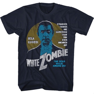 White Zombie Poster Bela Lugosi T-Shirt เสื้อทหาร เสื้อผ้าแฟชั่น เสื้อยืด