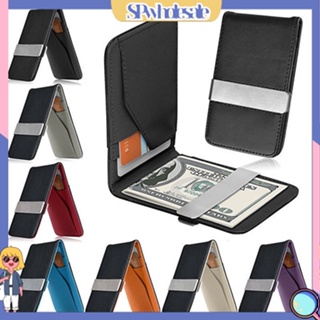 ภาพขนาดย่อของสินค้า(SPwholesale) Arrivel Men's Faux Leather Money Clip Slim Wallet ID Credit Card Holder