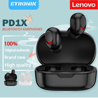 สินค้า ETRONIK 100% ยี่ห้อใหม่ Original Lenovo PD1X TWS High-Fidelity หูฟังเพลงหูฟังบลูทูธไร้สาย True ตัดเสียงรบกวนด้วย HD Dual Mic หูฟังกีฬาหูฟังกันน้ำ 250mAh สแตนด์บายยาว