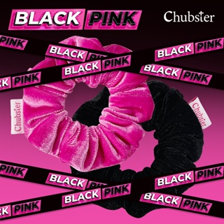 BlackPink ผ้ากำมะหยี่ 9cm. Scrunchies ยางรัดผมโดนัท ยางรัดผมแฟชั่น ยางมัดผม