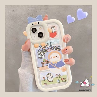 เคสโทรศัพท์มือถือนิ่ม ลายการ์ตูนเป็ดมอนสเตอร์ 3D ประดับโบว์น่ารัก สําหรับ Oppo A17 A57 A16 A15 A96 A12 A95 A54 A77s A94 A16K A76 A17K A3s A55 A5s A92 A36 A7 A74 A16E A53 A31 A5 A9 A52 Reno 5 7Z 5F