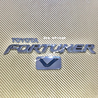 โลโก้ TOYOTA+FORTUNER+V ติดท้าย Toyota Fortuner ยกชุด 3 ชิ้น