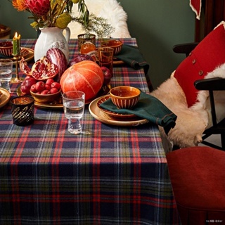 ผ้ายางปูโต๊ะ อินเกาหลีกับสไตล์เดียวกันผ้าปูโต๊ะคริสต์มาสลายสก๊อต ผ้าผ้าม่านประตูม่านผ้าปิคนิควางตัวพื้นห