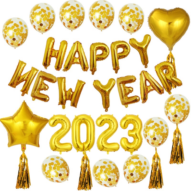 ลูกโป่งฟอยล์-รูปตัวเลข-2023-สีโรสโกลด์-สําหรับตกแต่งปาร์ตี้ปีใหม่-2023
