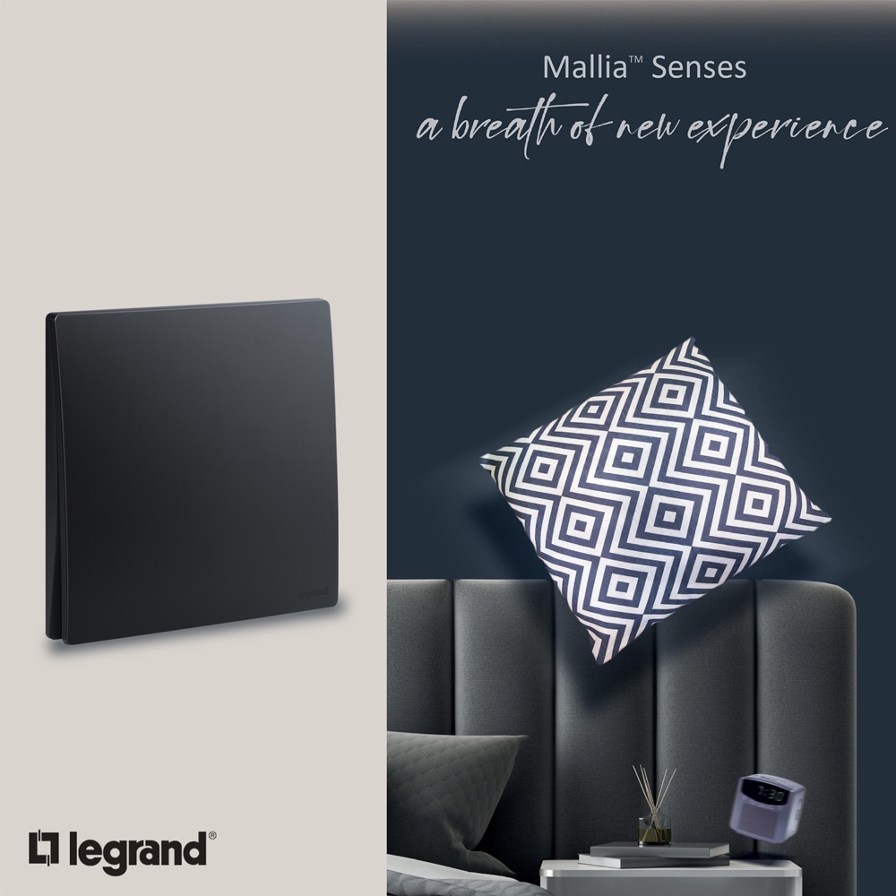 legrand-สวิตช์สองทาง-3-ช่อง-สีดำ-3g-2ways-switch-16ax-รุ่นมาเรียเซนต์-mallia-senses-matt-black-281005mb-bticino