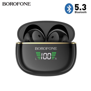 Borofone BW30 True TWS หูฟังบลูทูธไร้สาย 5.3 จอแสดงผลดิจิทัล LED ตัดเสียงรบกวน ควบคุมแบบสัมผัส สําหรับเล่นกีฬา