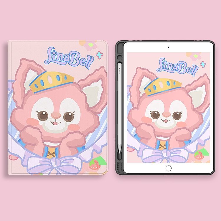 เคสไอเเพด-พร้อมถาดใส่ปากกาสีชมพู-ลีน่า-เบลล์-for-gen5-gen6-2017-2018-gen7-gen8-gen9-10-2-air4-air5-10-9-ป้องกันการหล่น