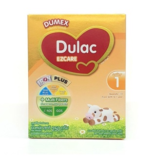 สินค้า Dulac Ezcare ดูแลค อีแซคแคร์ นมผงดัดแปลงสำหรับทารก(ช่วงวัยที่1) ขนาด 250 กรัม 1 กล่อง