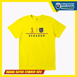 KATUN T SHIRT T-SHIRT ECUADOR ECUADOR World Cup FIFA 2022 Cotton COMBED 30Sเสื้อยืด