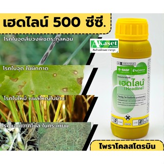 เฮดไลน์ ขนาด 500 ซีซี ไพราโคลสโตรบิน 25% W/V EC (Pyraclostrobin) สารป้องกันกำจัดโรคพืชที่เกิดจากเชื้อรา ออกฤทธิ์ดูดซึม