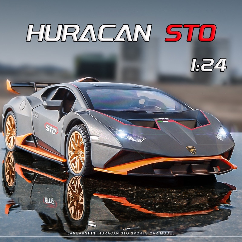 โมเดลรถยนต์-lamborghini-huracan-sto-สเกล-1-24-ของเล่น-ของขวัญวันเกิด-สําหรับเด็ก