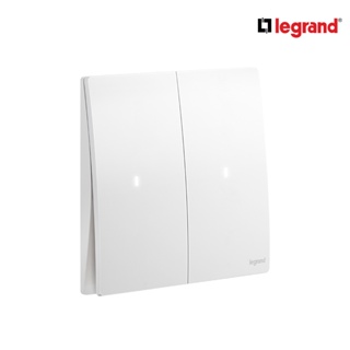 Legrand สวิตช์ทางเดียว 2ช่อง สีขาว มีไฟ LED 2G 1W 16AX Illuminated Switch |Mallia Senses |Matt White| 281012MW |BTiSmart