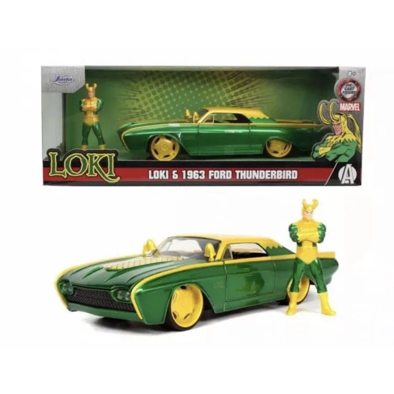 Model Car Film Jada Ford Thunderbird 1963 Marvel Loki 1:24 Movie Models ...