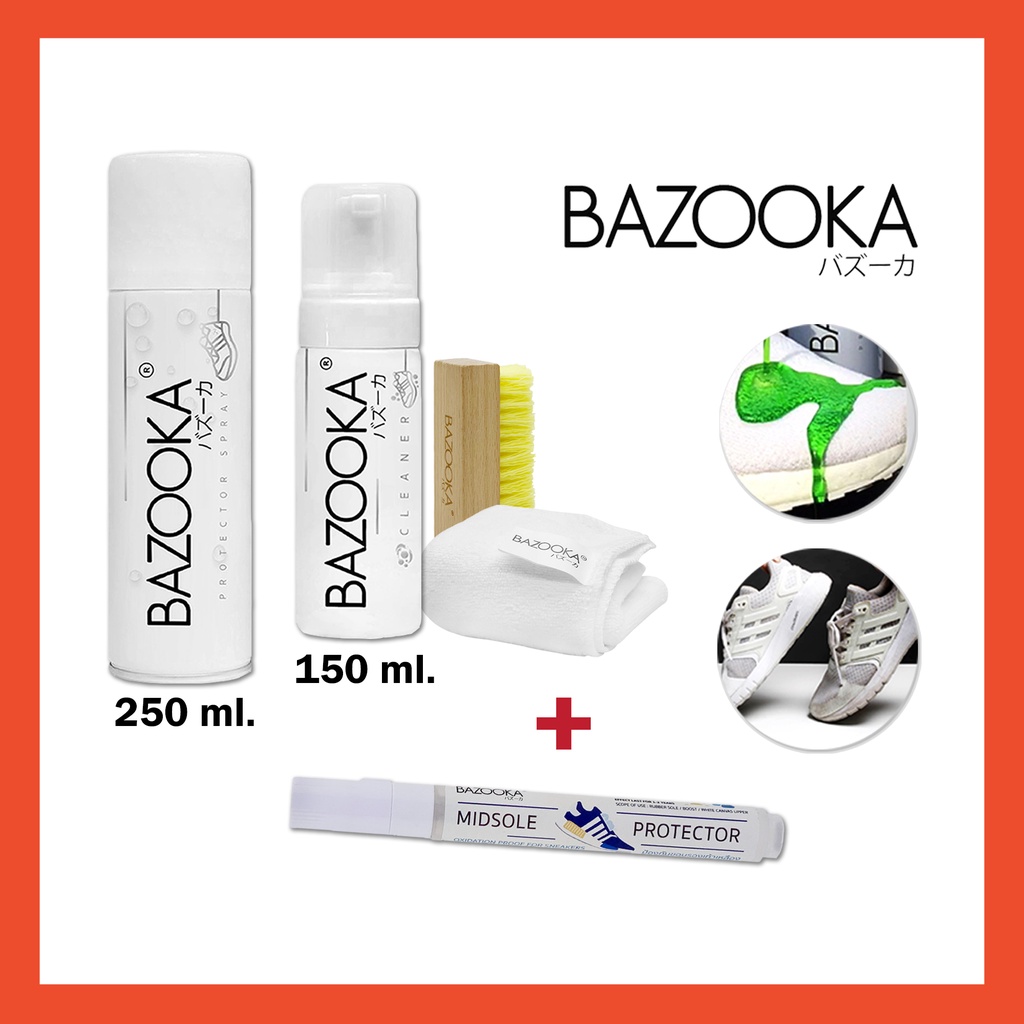 ภาพหน้าปกสินค้าโค้ดYPZKT50ลดทันที50 Bazooka Spray and Cleaner with Midsole Protector (สเปรย์กันน้ำและชุดทำความสะอาด+ปากกากันเหลือง)