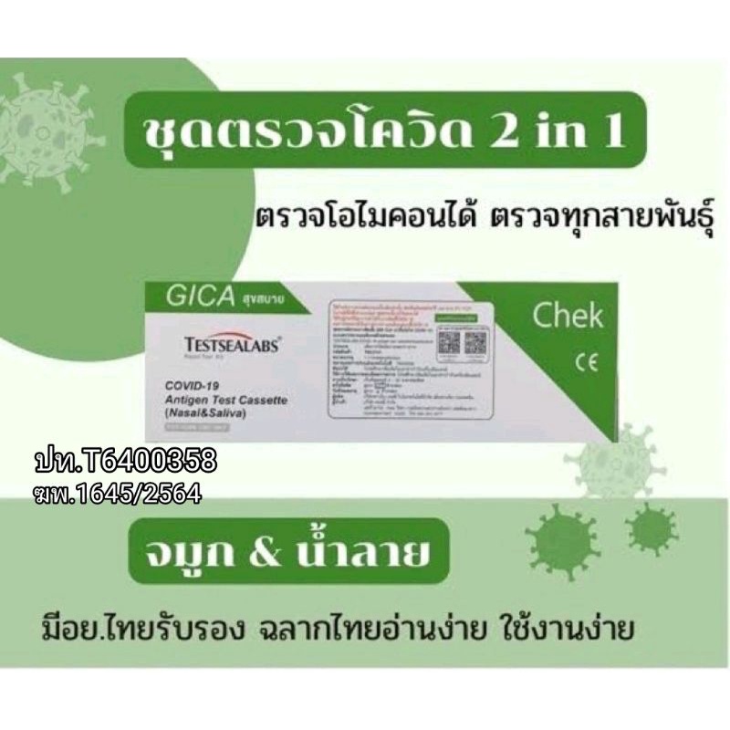 ชุดตรวจ-atk-2-in-1-gica-จิก้า-ตรวจได้ทั้งจมูกและน้ำลาย-testsealabs