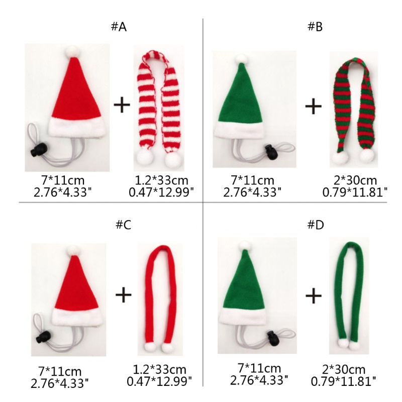 หมวกผ้าพันคอ-ผ้ากันเปื้อน-ลายซานต้าคลอส-คริสต์มาส-น่ารัก-เหมาะกับฤดูหนาว-สําหรับสัตว์เลี้ยง-สุนัข
