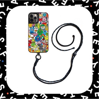 เคสโทรศัพท์มือถือกระจกซิลิโคน ลาย Fun Friends by Jon Burgerman ของแท้ สําหรับ iPhone 11 12 13 14 Plus Pro Max